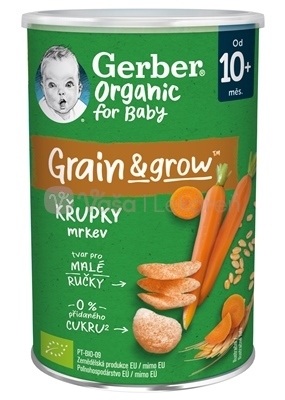 Gerber Organic Chrumky Pšenično-ovsené s mrkvou (od ukonč. 10. mesiaca)