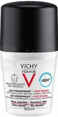 Vichy Homme 48H Roll-on Antiperspirant pre mužov proti škvrnám