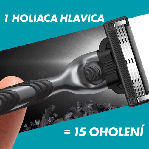 Gillette Mach3 Charcoal Pánske náhradné holiace hlavice