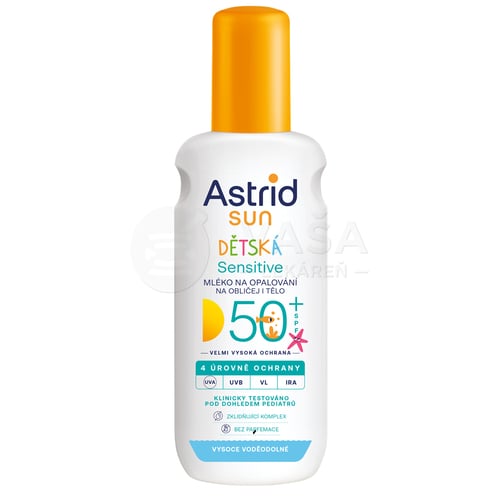 Astrid Sun Sensitive detské mlieko na opaľovanie na citlivú pokožku SPF50+