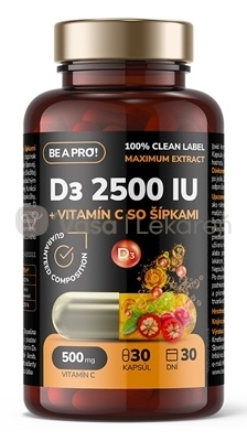 Be a Pro! Vitamín C so šípkami + D3 2500 IU