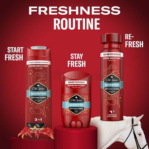 Old Spice Booster Tuhý deodorant pre mužov, 48H sviežosť