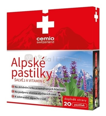Cemio Alpské pastilky Šalvia a vitamín C