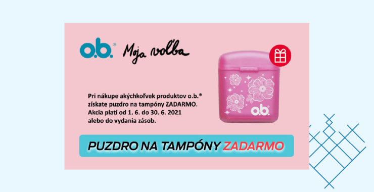 O.b. púzdro na tampóny zdarma k nákupu o.b. produktov
