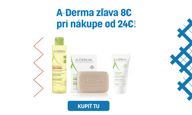 A-Derma zľava 8€ pri nákupe od 24€!