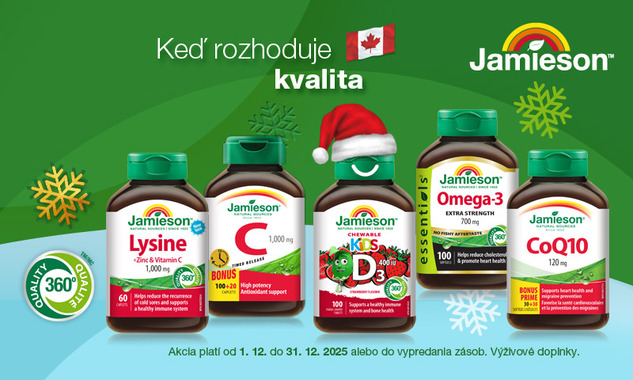 Zľava 15% na vitamíny Jamieson