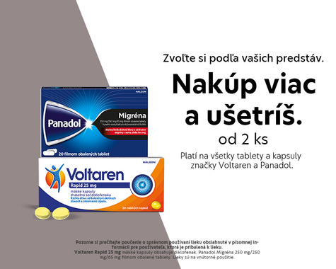 Zľava na obľúbené produkty Panadol a Voltaren