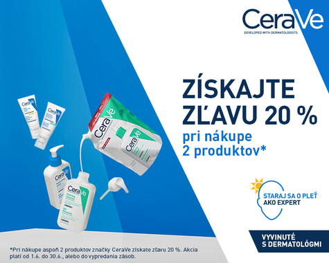 CeraVe - pri kúpe 2 produktov zľava - 20%
