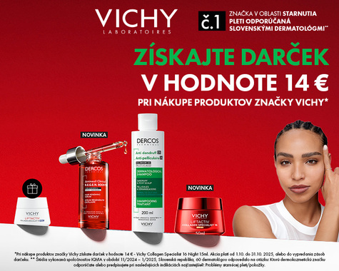Darček v hodnote 14€ pri nákupe produktov Vichy!