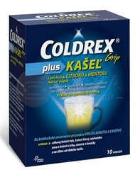 Coldrex Grip Plus Kašeľ Horúci nápoj Citrón a mentol