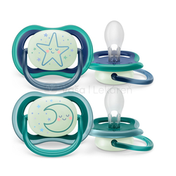 AVENT Ultra Air Night Nočný silikónový cumlík na utišovanie pre chlapca (6-18 mesiacov)