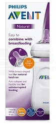 AVENT Natural PP fľaša s mäkkým cumlíkom anit-collapse s rýchlym prietokom (6+ mesiacov)
