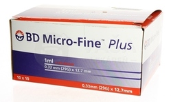 BD Micro Fine Plus Inzulínové striekačky s ihlou U-100, 29G/1 ml