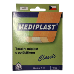 Mediplast Náplasť na rany s vankúšikom (8 cm x 1 m)