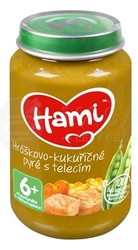 Hami Príkrm Hráškovo-kukuričné pyré s teľacím (od ukonč. 6. mesiaca)