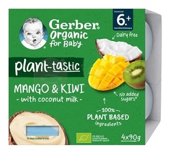 Gerber Organic BIO Rastlinný dezert Mango a kiwi s kokosovým mliekom (od ukončeného 6. mesiaca)