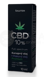 Salutem CBD 10 % Konopný olej + Makový olej Premium