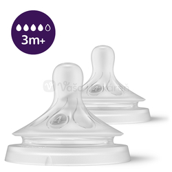 AVENT Natural Response 4 Silikónový cumlík na fľašu, stredný prietok (3+ mesiace)