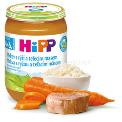 HiPP BIO Príkrm Mrkva s ryžou a teľacím mäsom (od ukončeného 4./6. mesiaca)