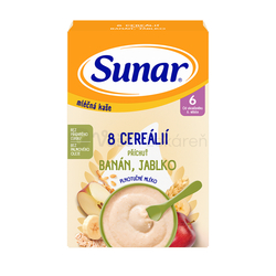 Sunar Mliečna kaša 8 cereálií Banán, jablko (od ukončeného 6. mesiaca)