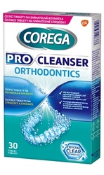 Corega Pro Cleanser Orthodontics Antibakteriálne čistiace tablety na ortodontické pomôcky