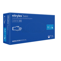Mercator Rukavice nesterilné, nitrilové, nepúdrované, veľkosť M (tmavomodré)