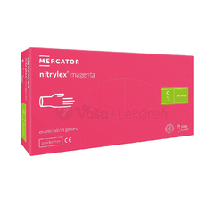 Mercator Rukavice nesterilné, nitrilové, nepúdrované, veľkosť S (magenta)