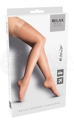 Maxis Relax Basic Stehenné pančuchy s krajkou, veľkosť M, svetlé