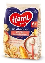 Hami Mliečna kaša na dobrú noc krupicová s banánom a broskyňou (od ukončeného 6. mesiaca)
