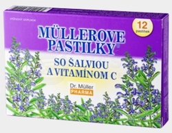 Müllerove pastilky so šalviou a vitamínom C (pri nachladnutí)