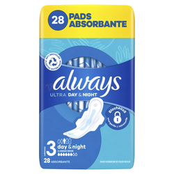 Always Ultra Day & Night Hygienické vložky s krídelkami (veľkosť 3)