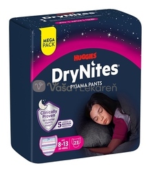 Huggies DryNites L Plienkové nohavičky pre dievčatá (30-48 kg) MEGAPACK