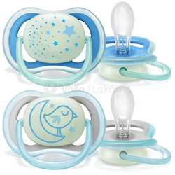 AVENT Ultra Air Night Silikónový cumlík na utišovanie pre chlapca (6-18 mesiacov)