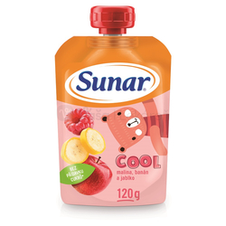 Sunar Cool Ovocná kapsička Malina, banán, jablko (od ukončeného 12. mesiaca)