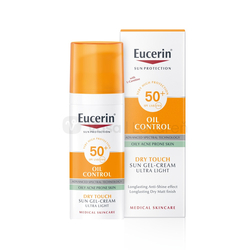 Eucerin Sun Oil Control Krémový gél na opaľovanie na mastnú a aknóznu pleť SPF50+