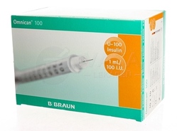 B. Braun Omnican 100 Inzulínová striekačka 1 ml s ihlou 0,30 x 12 mm