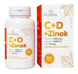 Platan Vitamín C + Vitamín D + Zinok