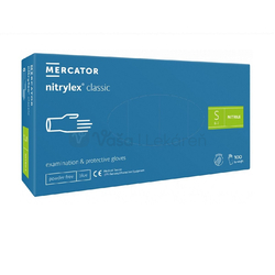Mercator Rukavice nesterilné, nitrilové, nepúdrované, veľkosť S (modré)