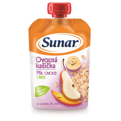Sunar Kašička Ovocná kapsička Mix ovocia, ovsené vločky (od ukončeného 6. mesiaca)