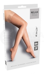 Maxis Relax Basic Stehenné pančuchy s krajkou, veľkosť L, svetlé