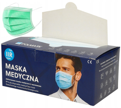 Jednorazové ochranné rúško, 3-vrstvové (zelené)