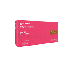 Mercator Rukavice nesterilné, nitrilové, nepúdrované, veľkosť XL (magenta)