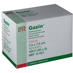 Gazin Gázové kompresy nesterilné, 8-vrstvové, 17 vláknové (7,5 x 7,5 cm)