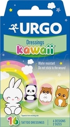 Urgo KAWAII Vodeodolné detské náplasti (2 veľkosti, 4 motívy)