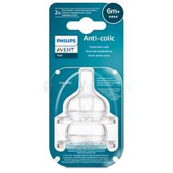 AVENT Cumlík na fľašu Anti-colic 4, 6m+, rýchly prietok, mäkký silikónový