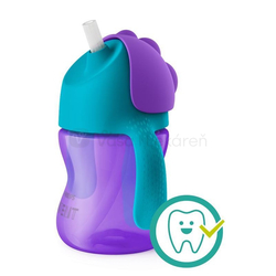 AVENT Hrnček so slamkou a držadlami (0% BPA) pre dievča (od 9 mesiacov), 200 ml