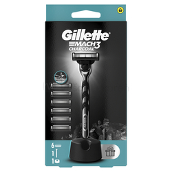 Gillette Mach3 Charcoal Pánsky holiaci strojček s náhradnými hlavicami