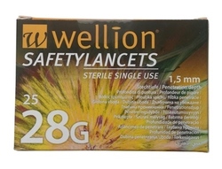 Wellion Safetylancets 28G Bezpečnostné lancety (hĺbka vpichu 1,5 mm)