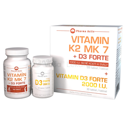 Pharma Activ Vitamín K2 MK 7 + vitamín D3 Forte 2000 IU (sada)