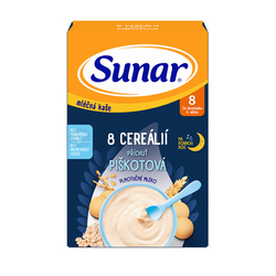 Sunar Mliečna kaša 8 cereálií Na dobrú noc Piškótová (od ukončeného 8. mesiaca)